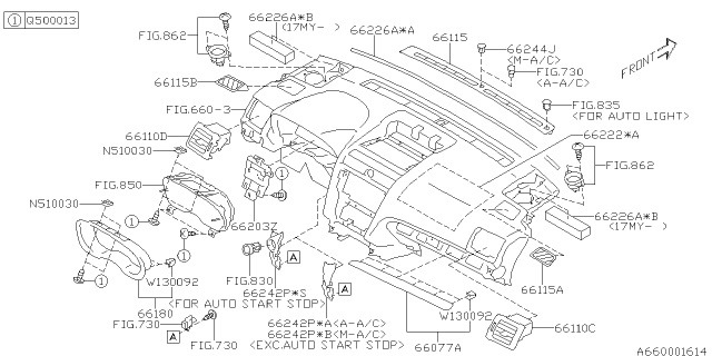 2017 Subaru Forester Cover Assembly St Switch LHD Diagram for 66073FJ100VH
