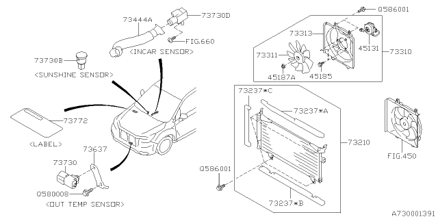 2018 Subaru Forester CONDENSER Assembly Diagram for 73210SG010