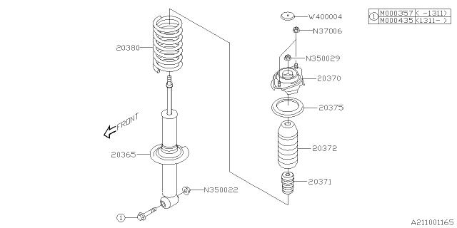 2018 Subaru Forester Rear Coil Spring Diagram for 20380SG310