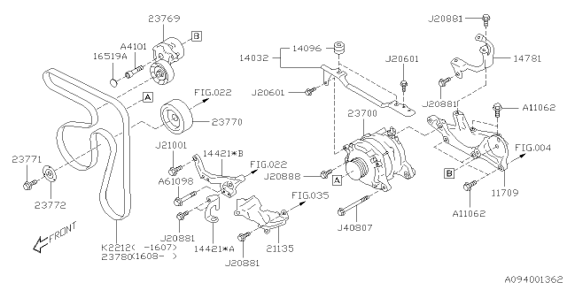2017 Subaru Forester PULLEY IDLER Diagram for 23770AA070