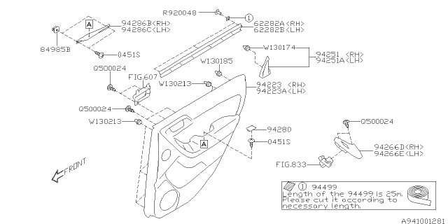 2014 Subaru Forester Trim Panel Rear Door LH Diagram for 94222SG010VI