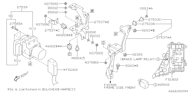 2018 Subaru Forester H/U Assembly VDC Diagram for 27596SG290