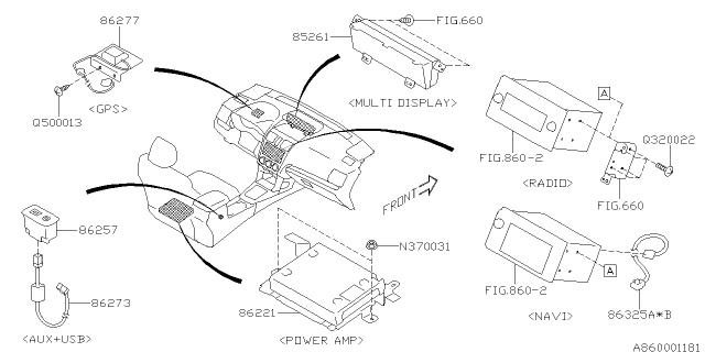 2015 Subaru Forester Multi DISP Assembly Diagram for 85261SG123