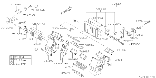 2018 Subaru Forester EVAPORATOR Assembly Kit Cooling Diagram for 73523FJ051