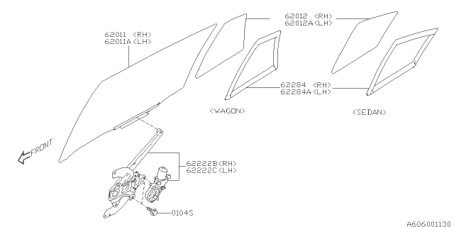 2021 Subaru Impreza Door Parts - Glass & Regulator Diagram 2
