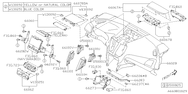 2021 Subaru Impreza Instrument Panel Diagram 1