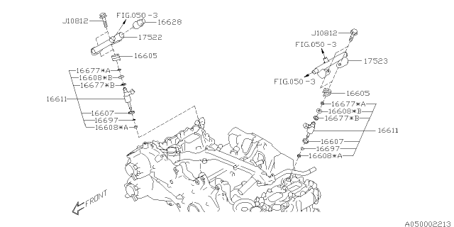 2018 Subaru Impreza Pipe Assembly-Fuel RH Diagram for 17522AB04A