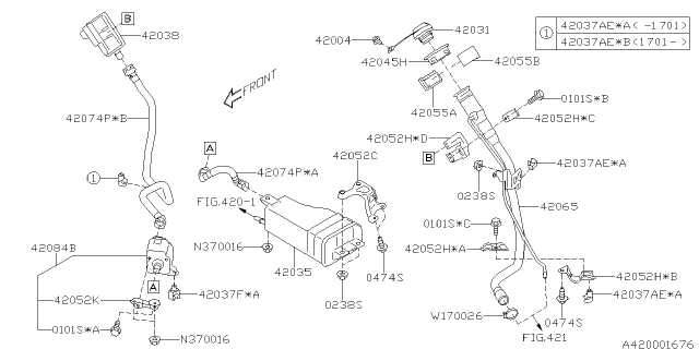 2020 Subaru Impreza Protector Filler Diagram for 42045AJ15A