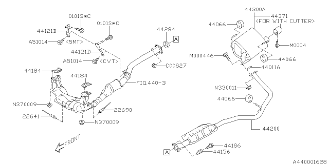 2019 Subaru Impreza MUFFLER Assembly-Right Diagram for 44300FL04A