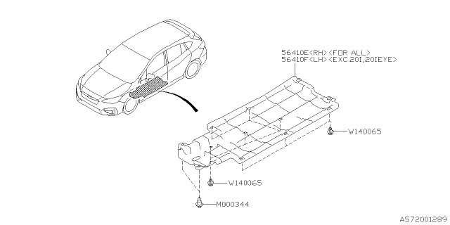 2020 Subaru Impreza Under Cover Rear Left Diagram for 56411FL01A