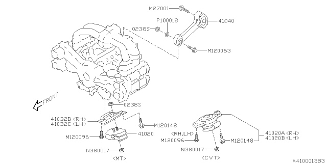 2018 Subaru Impreza Engine Mounting Diagram 1