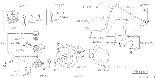 2019 Subaru Impreza Vacuum Hose Complete Diagram for 26140FL070