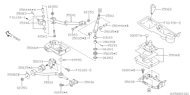 2021 Subaru Impreza Manual Gear Shift System Diagram
