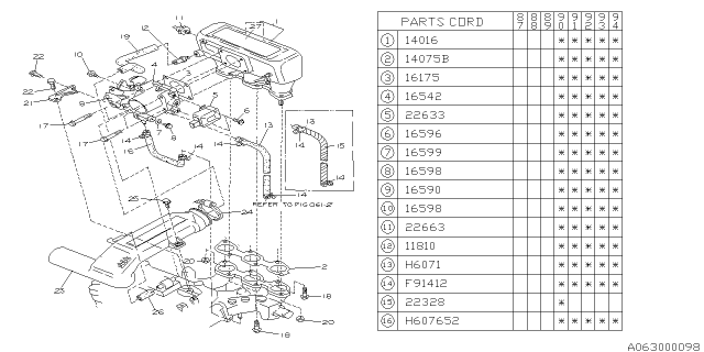 1990 Subaru Justy Throttle Sensor Assembly Diagram for 22633KA040
