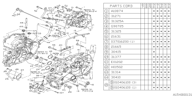 1993 Subaru Justy Automatic Transmission Case Diagram 4