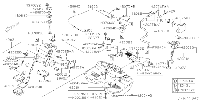 2005 Subaru Impreza Fuel Pump Assembly Diagram for 42021SA020