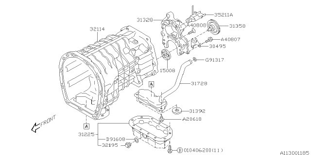 2004 Subaru Impreza Plug Oil Drain Diagram for 32195AA000