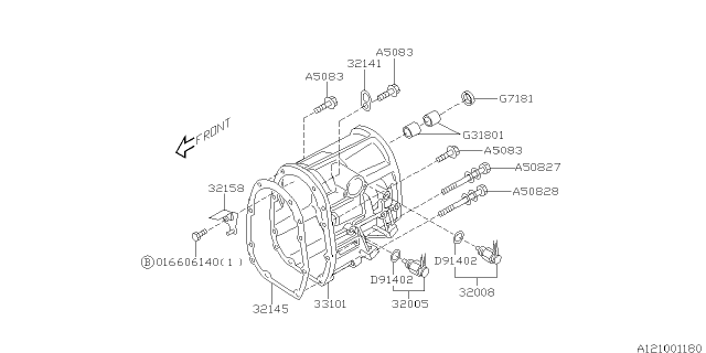 2000 Subaru Impreza Transfer Case Complete Diagram for 33101AA430