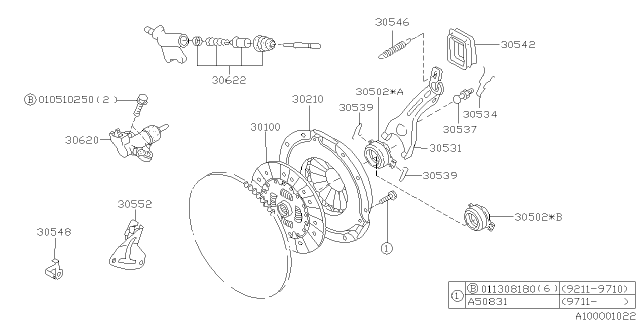 1997 Subaru Impreza Manual Transmission Clutch Diagram