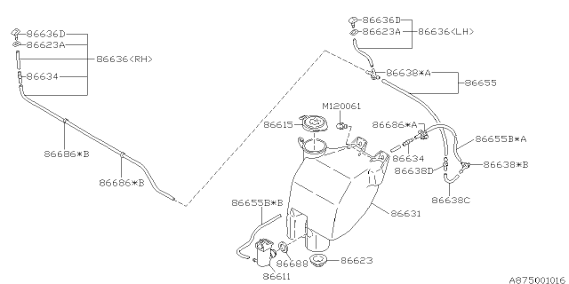 1993 Subaru Impreza Packing Diagram for 86623AA000