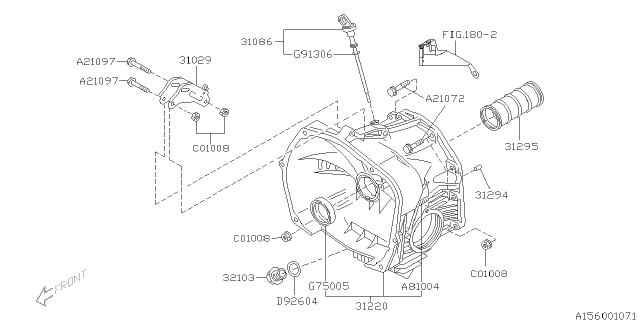 1999 Subaru Impreza Torque Converter & Converter Case Diagram 2