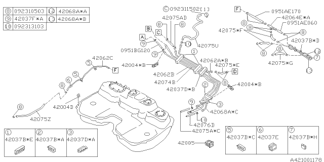 2001 Subaru Impreza BREATHER Pipe Diagram for 42123FC170