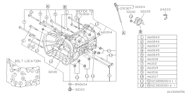1996 Subaru Impreza Manual Transmission Case Diagram
