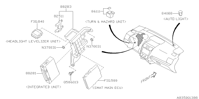 2015 Subaru WRX STI Integrated Control Unit Diagram for 88281VA060
