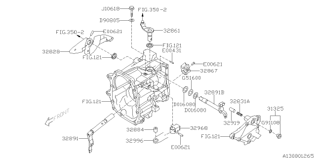 2015 Subaru WRX STI Lever Complete Shift Diagram for 32828AA030