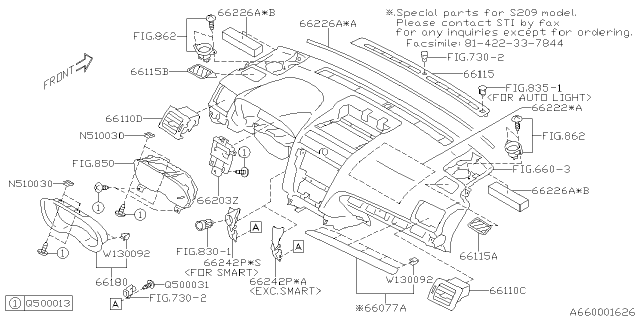 2015 Subaru WRX Instrument Panel Diagram 7