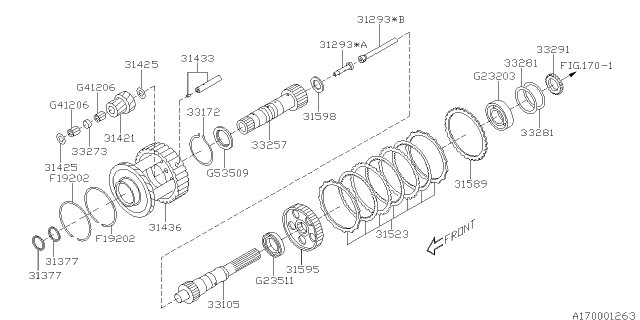 2020 Subaru WRX STI Shaft Assembly PLNTY PINN Diagram for 31433AA050
