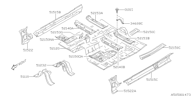 2015 Subaru WRX STI Body Panel Diagram 1
