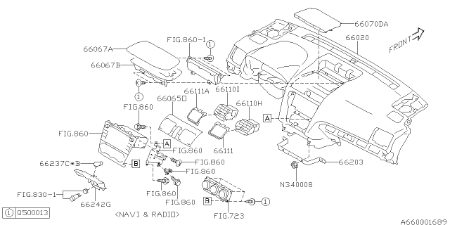 2017 Subaru WRX STI Panel Center MFD Diagram for 66065FJ030