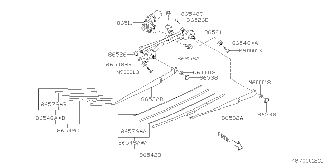 2020 Subaru WRX STI Wiper - Windshilde Diagram 1