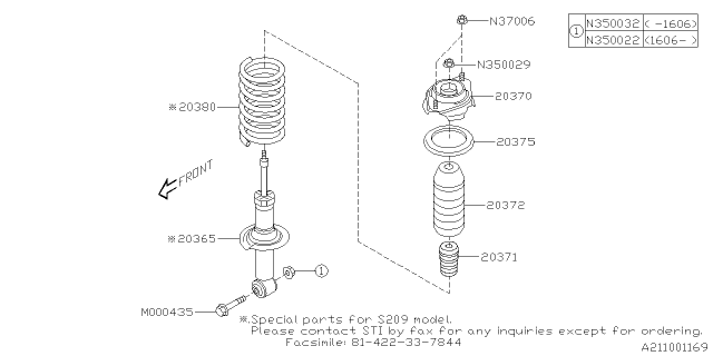 2020 Subaru WRX STI Rear Coil Spring Diagram for 20380VA010