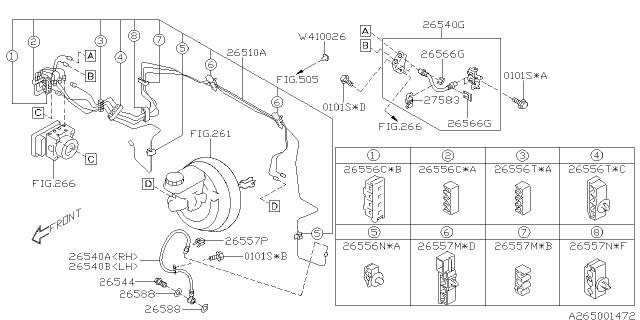 2020 Subaru WRX STI Pipe Assembly Front Abs Acc Diagram for 26514VA050