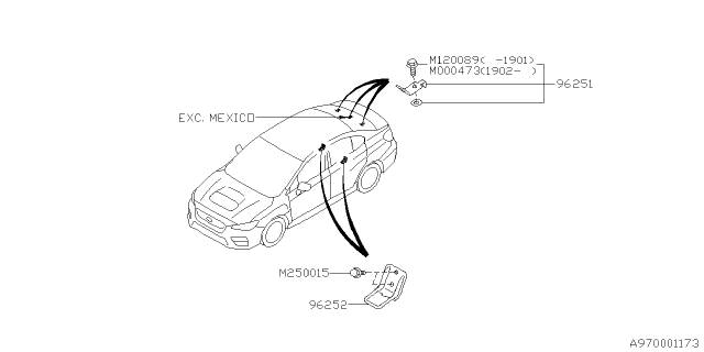 2016 Subaru WRX Tool Kit & Jack Diagram 1