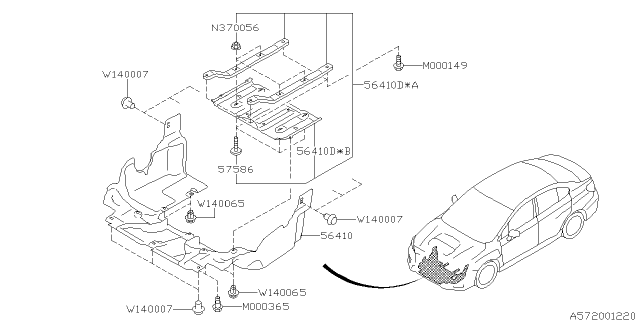2015 Subaru WRX STI Under Cover & Exhaust Cover Diagram 3