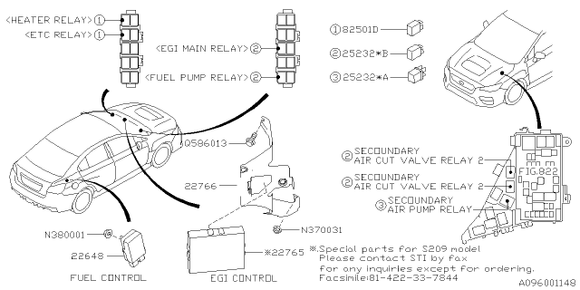2016 Subaru WRX Relay & Sensor - Engine Diagram 1