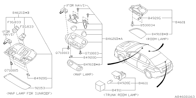 2016 Subaru WRX Lamp - Room Diagram 1