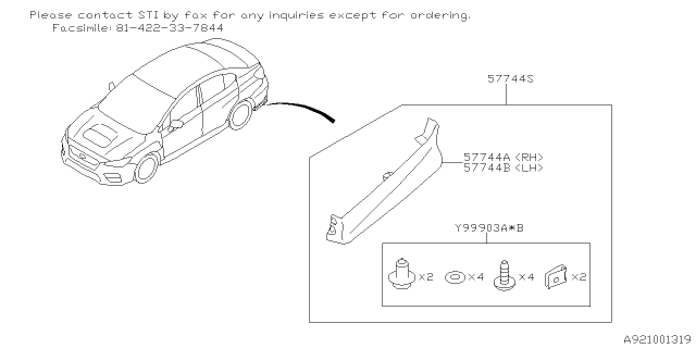 2020 Subaru WRX Spoiler Diagram 5
