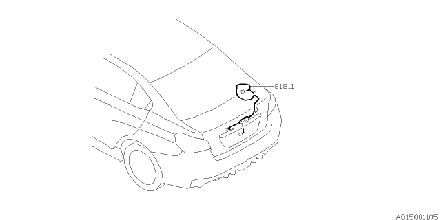 2017 Subaru WRX STI Cord Trunk Lid Diagram for 81811VA020