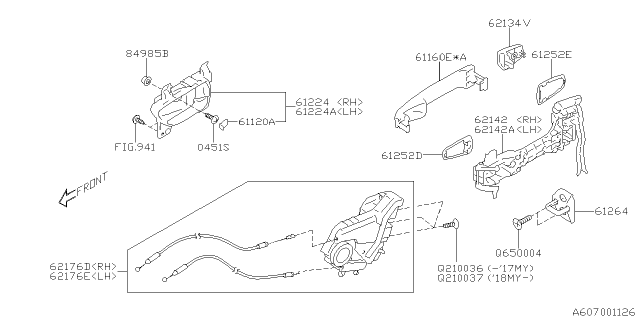 2018 Subaru WRX Rear Door Latch Actuator Assembly, Right Diagram for 61035VA000