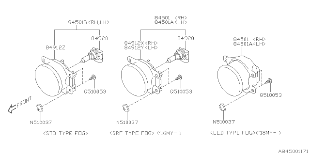 2018 Subaru WRX Lamp - Fog Diagram 1
