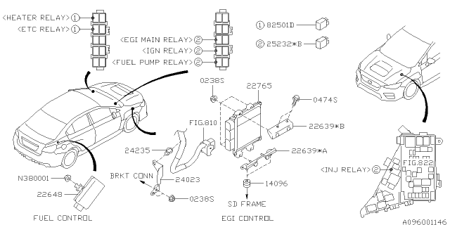 2019 Subaru WRX E.G.I. Engine Control Module Diagram for 22765AM560