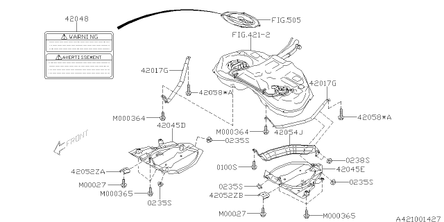 2015 Subaru WRX STI Fuel Tank Diagram 1
