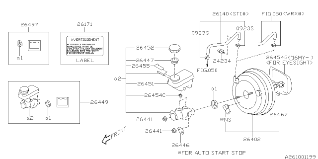 2018 Subaru WRX STI Brake System - Master Cylinder Diagram 1