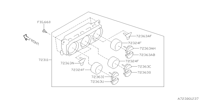 2017 Subaru WRX STI Heater Control Assembly Diagram for 72311VA200