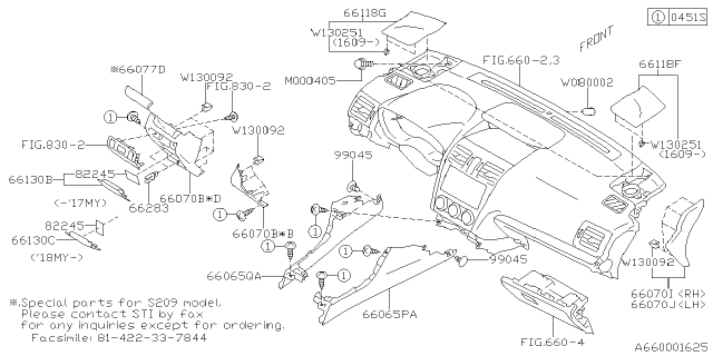 2019 Subaru WRX Instrument Panel Diagram 3