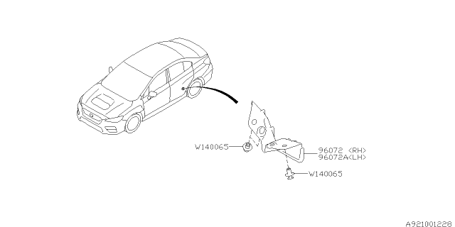 2020 Subaru WRX Spoiler Diagram 1